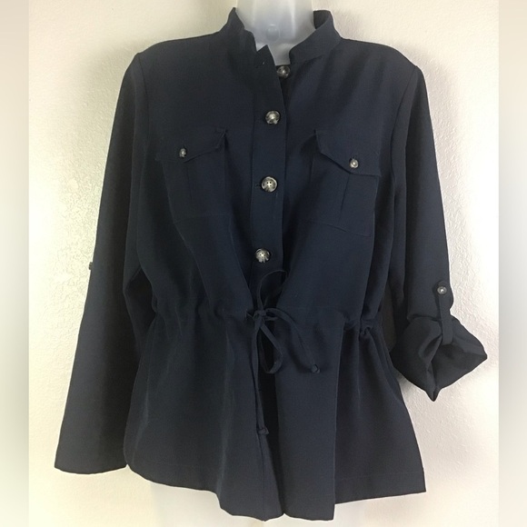 J. Jill Wearever Collection Size MP Jacket Button Front Convert Sleeves Jacket - Picture 1 of 10
